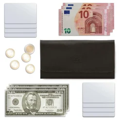 Women's continental wallet in leather color black
