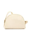 Women's crossbody bag in leather color milk