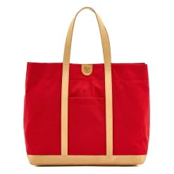 Women's tote bag in fabric color red/natural
