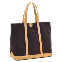 Women's tote bag in fabric color blue/natural