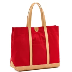 Women's tote bag in fabric color red/natural