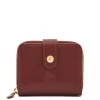 Women's wallet in leather color black cherry