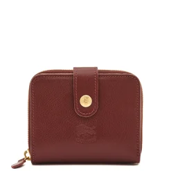 Women's wallet in leather color black cherry