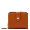 Women's wallet in leather color caramel
