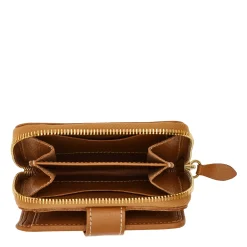 Women's wallet in leather color gianduia
