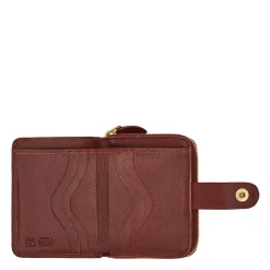 Women's wallet in leather color black cherry