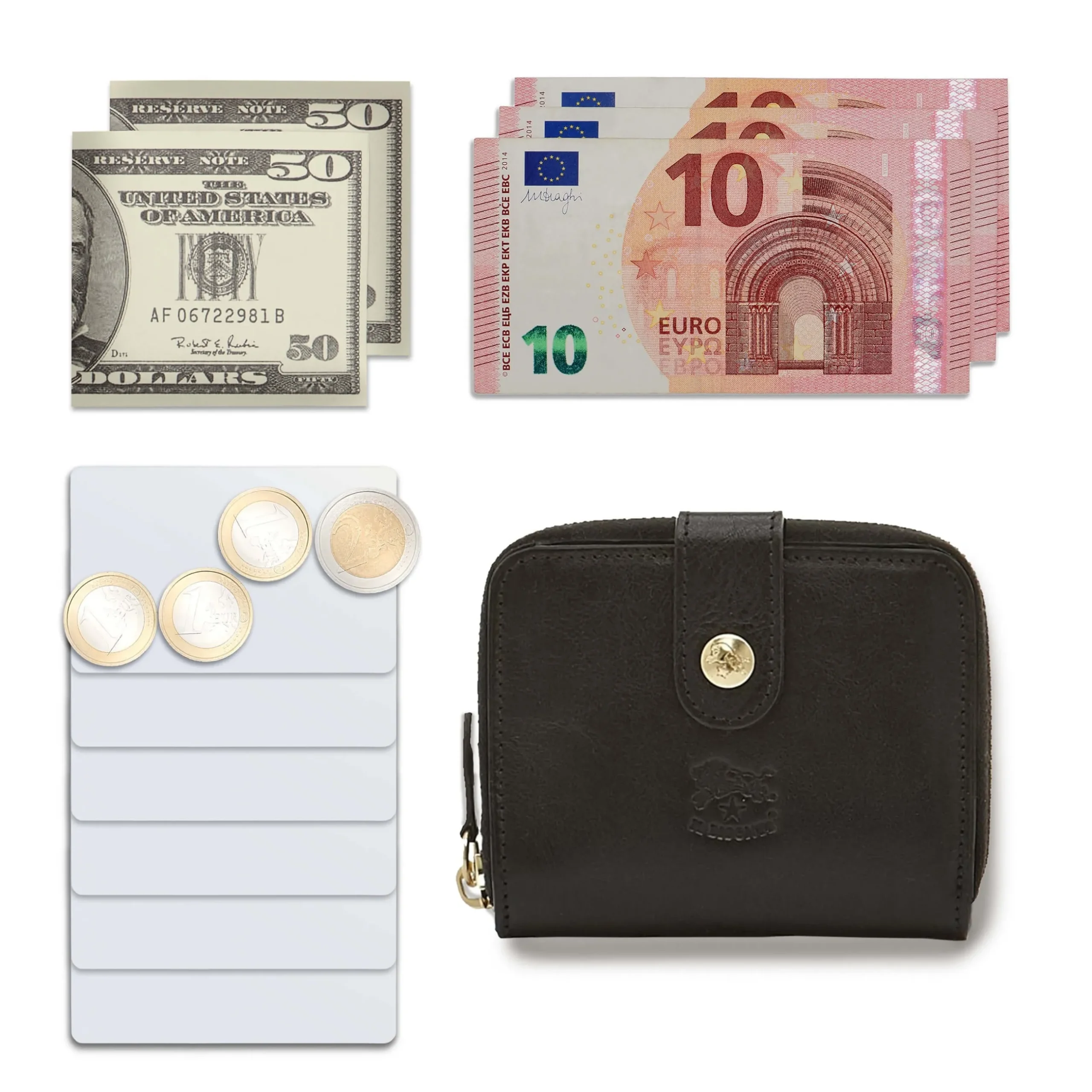 Women's wallet in leather color black