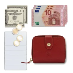 Women's wallet in leather color red