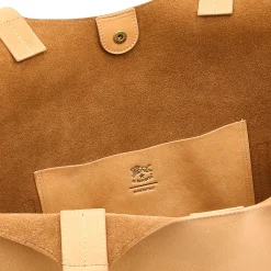 Yolo Women's tote bag in leather color natural